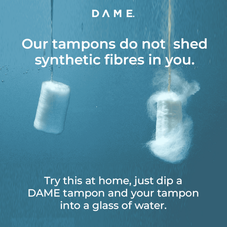 DAME organic tampons vs Tampax traditional tampons