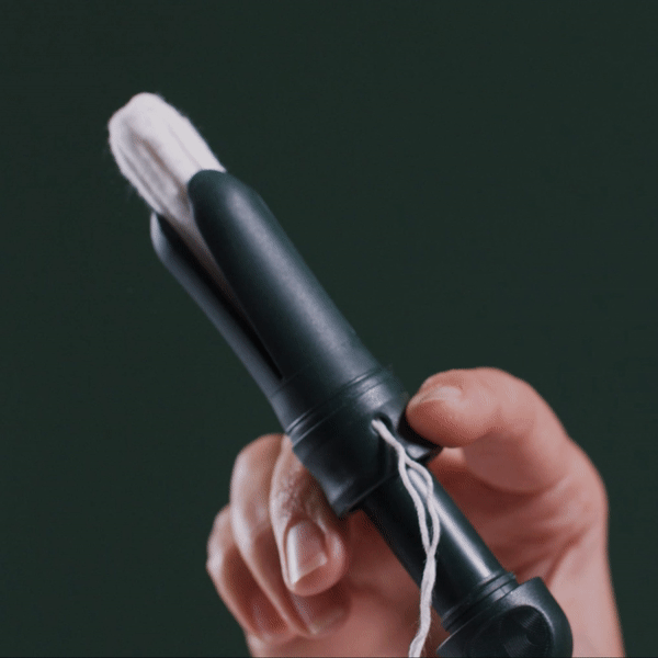 DAME's Reusable Tampon Applicator in use